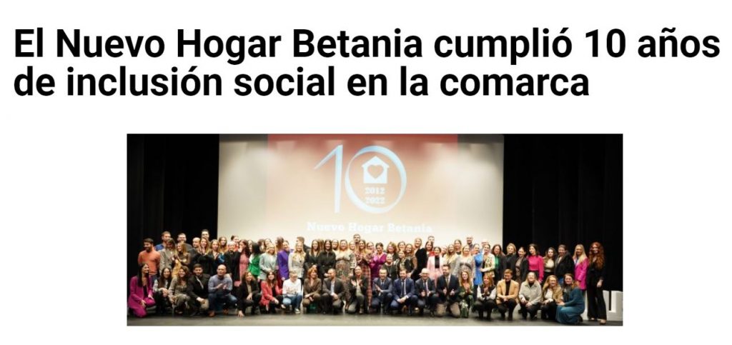Nuevo Hogar Betania en Campo de Gibraltar Siglo XXI
